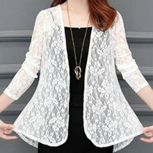 Load image into Gallery viewer, Women Blous Summer Kimono Tops Fashion Woman Blouses White Lace Blouse - Sophornlilly
