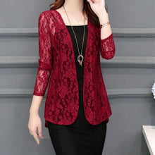 Load image into Gallery viewer, Women Blous Summer Kimono Tops Fashion Woman Blouses White Lace Blouse - Sophornlilly