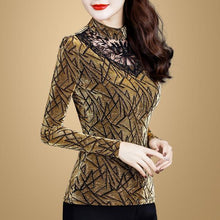 Load image into Gallery viewer, Women Blouse Top Women's Lace Shirt Winter Women's Long Sleeve Blusas
