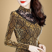 Load image into Gallery viewer, Women Blouse Top Women's Lace Shirt Winter Women's Long Sleeve Blusas