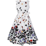 Women Bohemia Mini Dress Summer Butterfly Print Sleeveless Retro - Sophornlilly