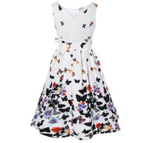 Women Bohemia Mini Dress Summer Butterfly Print Sleeveless Retro - Sophornlilly