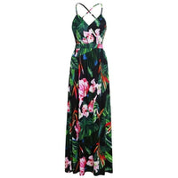 Women Boho Floral Print Sundress Maxi Beach Evening Elegant Summer - Sophornlilly