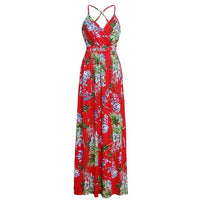 Women Boho Floral Print Sundress Maxi Beach Evening Elegant Summer - Sophornlilly