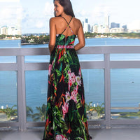 Women Boho Floral Print Sundress Maxi Beach Evening Elegant Summer - Sophornlilly