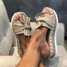 Load image into Gallery viewer, Bowknot Sandals Casual Comfy Slip On Platform