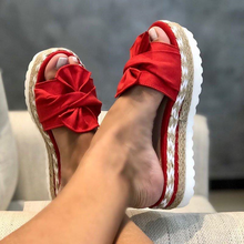 Load image into Gallery viewer, Bowknot Sandals Casual Comfy Slip On Platform
