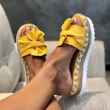 Load image into Gallery viewer, Bowknot Sandals Casual Comfy Slip On Platform