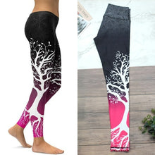 Load image into Gallery viewer, Women Branch Printed Leggings High Waist Pants Workout Clothes