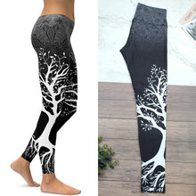 Load image into Gallery viewer, Women Branch Printed Leggings High Waist Pants Workout Clothes
