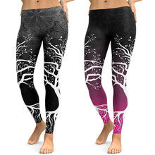 Load image into Gallery viewer, Women Branch Printed Leggings High Waist Pants Workout Clothes