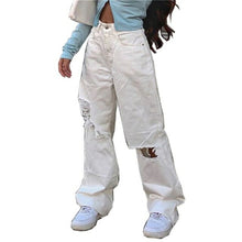 Load image into Gallery viewer, Button High Waist Pocket Solid Color Jeans Trousers Loose