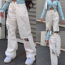 Load image into Gallery viewer, Button High Waist Pocket Solid Color Jeans Trousers Loose