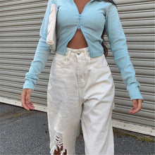 Load image into Gallery viewer, Button High Waist Pocket Solid Color Jeans Trousers Loose