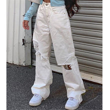 Load image into Gallery viewer, Button High Waist Pocket Solid Color Jeans Trousers Loose