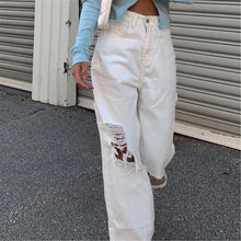 Load image into Gallery viewer, Button High Waist Pocket Solid Color Jeans Trousers Loose