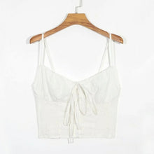 Load image into Gallery viewer, Women Button Through Ruched Cami Top With Lace and Embroidery