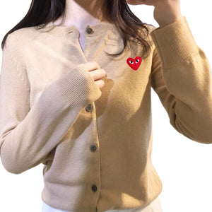 Long-sleeved Round Neck Slim Cardigan