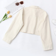 Load image into Gallery viewer, Casual Autumn Crop Jacket Shirt Single Breasted Vintage Long