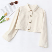 Load image into Gallery viewer, Casual Autumn Crop Jacket Shirt Single Breasted Vintage Long