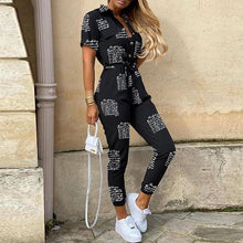 Load image into Gallery viewer, Women Casual Solid Color Jumpsuit Spring Deep V Neck Button Shirt - Sophornlilly