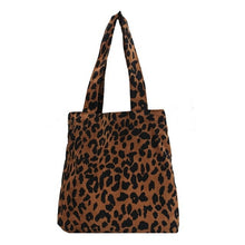 Load image into Gallery viewer, Women Corduroy Handbags Zebra Leopard Pattern Shoulder Bag Large