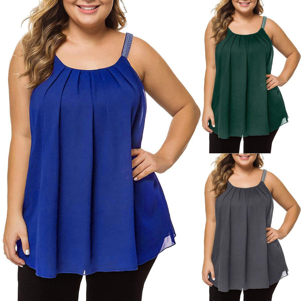 Women Corset Top Casual Fashion Vest Plus Size Solid Pleated Tops - Sophornlilly