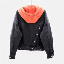 Load image into Gallery viewer, Denim Short Jacket Loose Hooded Single breasted