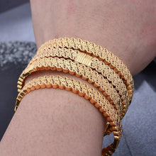 Load image into Gallery viewer, Women Dubai 24K Bracelets Gold Color Bangles India Nigeria African - Sophornlilly
