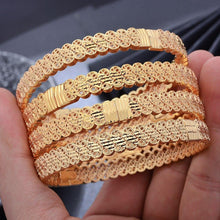 Load image into Gallery viewer, Women Dubai 24K Bracelets Gold Color Bangles India Nigeria African - Sophornlilly