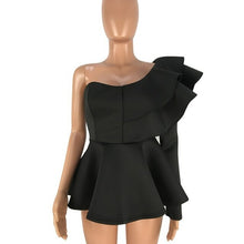 Load image into Gallery viewer, Elegant Blouse Sexy One Shoulder Layered Ruffle Long