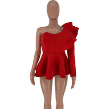 Load image into Gallery viewer, Elegant Blouse Sexy One Shoulder Layered Ruffle Long