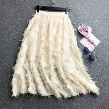 Load image into Gallery viewer, Women Elegant Party Feather Long White Skirts New Fashion High
