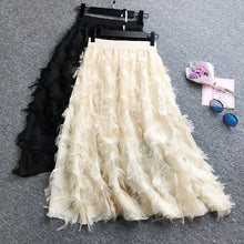 Load image into Gallery viewer, Women Elegant Party Feather Long White Skirts New Fashion High