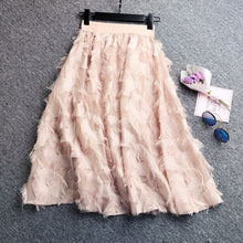 Load image into Gallery viewer, Women Elegant Party Feather Long White Skirts New Fashion High