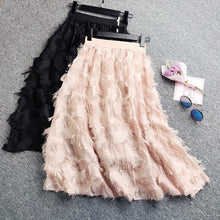 Load image into Gallery viewer, Women Elegant Party Feather Long White Skirts New Fashion High