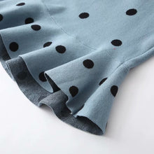 Load image into Gallery viewer, Women Elegant Polka Dot Knitted Sweater Dress Autumn Winter Casual