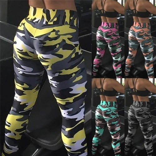 Women Fashion Camouflage Printing Elasticity Leggings Camouflage