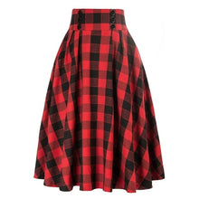 Load image into Gallery viewer, Women Fashion Casual Plaid SkirtWith Pockets  Vintage High Waist