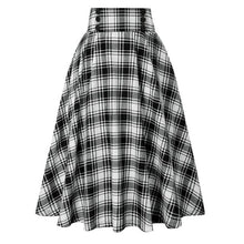 Load image into Gallery viewer, Women Fashion Casual Plaid SkirtWith Pockets  Vintage High Waist