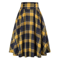 Load image into Gallery viewer, Women Fashion Casual Plaid SkirtWith Pockets  Vintage High Waist