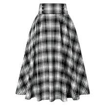 Load image into Gallery viewer, Women Fashion Casual Plaid SkirtWith Pockets  Vintage High Waist