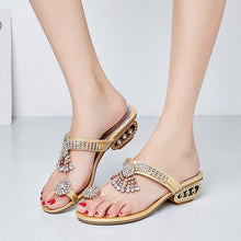 Load image into Gallery viewer, Women Fashion Summer Leather Square Heel Sandals Slipper Ladies Sexy - Sophornlilly
