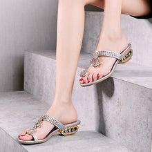Load image into Gallery viewer, Women Fashion Summer Leather Square Heel Sandals Slipper Ladies Sexy - Sophornlilly