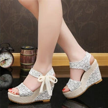 Load image into Gallery viewer, Women Fashion Summer Platform Wedge Sandals Ankle Strap Fish Mouth