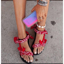 Load image into Gallery viewer, Women Flat Sandals Bandana Shoes Summer Outdoor Beach Shoes Open Toe - Sophornlilly