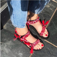 Load image into Gallery viewer, Women Flat Sandals Bandana Shoes Summer Outdoor Beach Shoes Open Toe - Sophornlilly