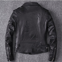 Load image into Gallery viewer, Leather Jacket Slim Motorcycle Sheep Skin Genuine