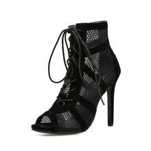 Load image into Gallery viewer, High Heel Sandals Sexy Mesh Breathable Lace up Boots
