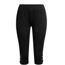 Load image into Gallery viewer, Women High Waist Cropped Trousers Pants Elastic Bandage Leggings Plus